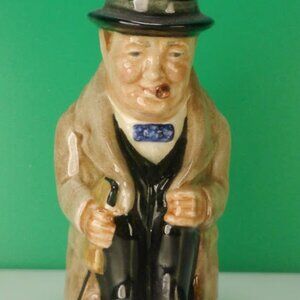 Royal Doulton Small 4" Toby Mini Porcelain Pitcher Mug Winston Churchill ENGLAND